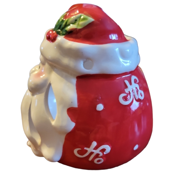 Vtg Ceramic Ho Ho Santa Claus Head Tealight Votive Candle Holder - Picture 4 of 8